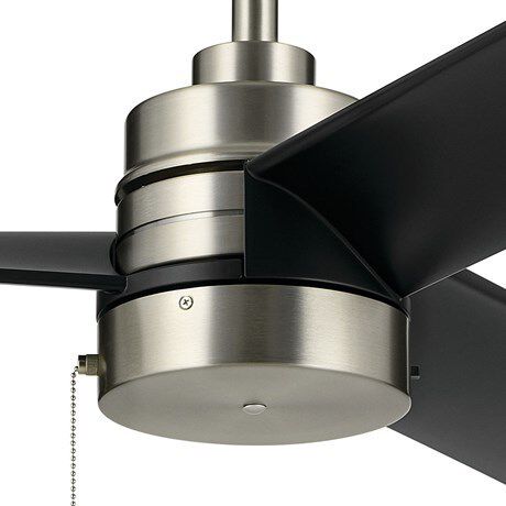 Spyn Lite 52 inch Brushed Nickel with Satin Black Blades Ceiling Fan