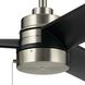 Spyn Lite 52 inch Brushed Nickel with Satin Black Blades Ceiling Fan