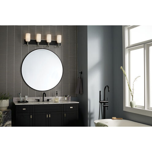 Solia LED 32 inch Brushed Nickel with Black Bathroom Vanity Light Wall Light