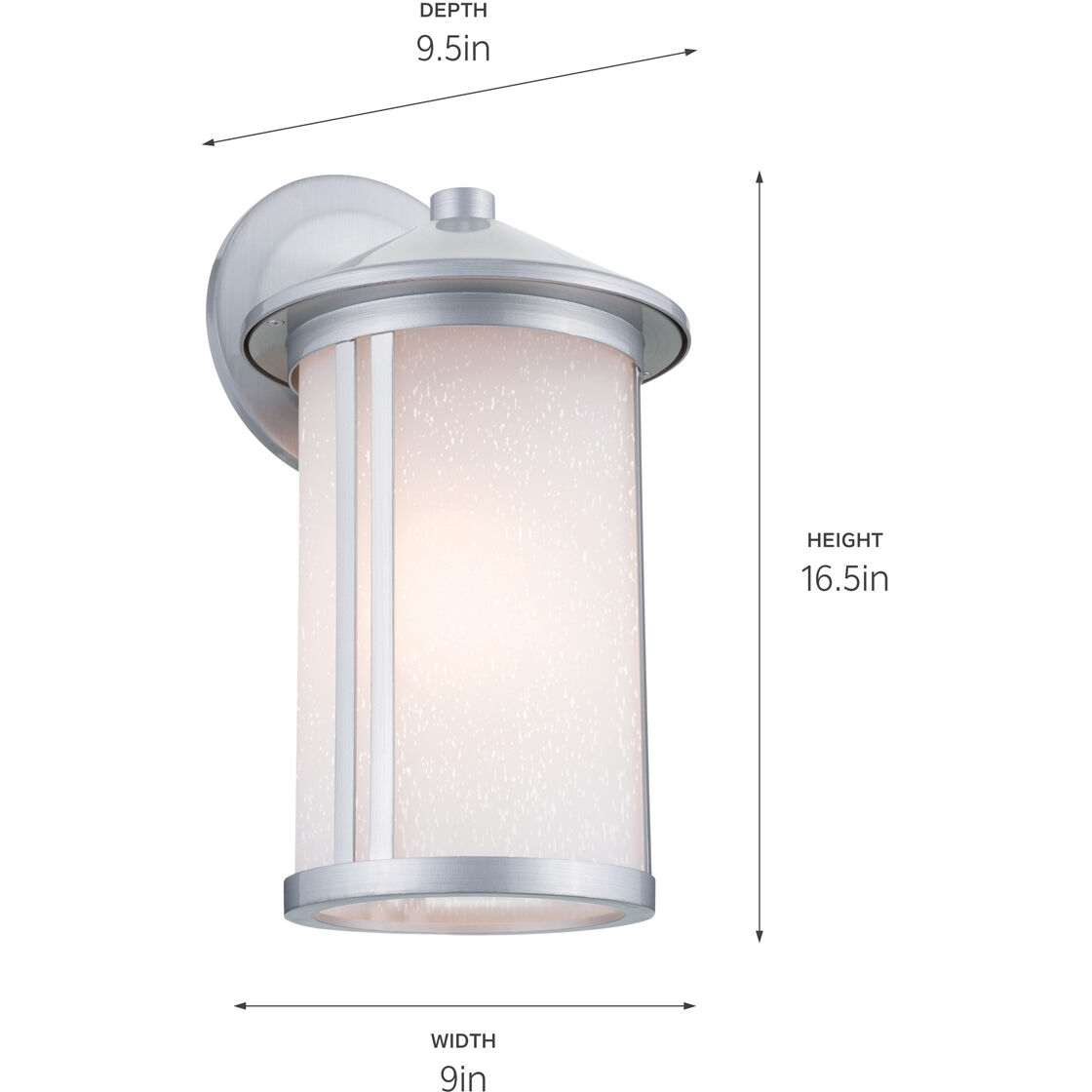 Lombard 1 Light 16.5 inch Brushed Aluminum Outdoor Wall Sconce, Large