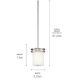 Hendrik 1 Light 5.25 inch Brushed Nickel Mini Pendant Ceiling Light