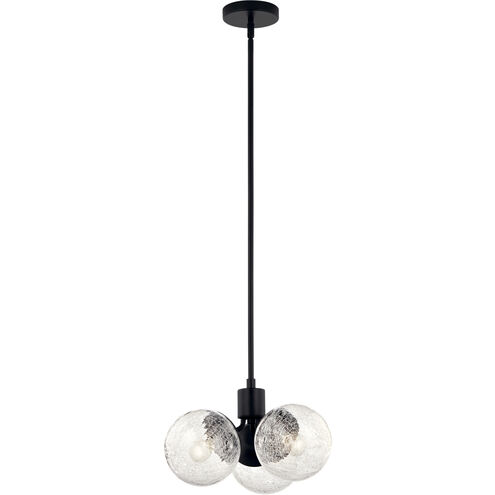 Silvarious 3 Light Black Chandelier/Semi Flush Ceiling Light