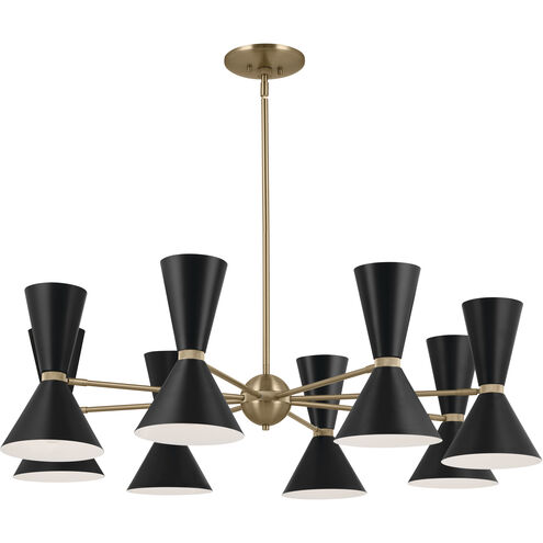 Phix LED 48.75 inch Champagne Bronze with Black Chandelier Ceiling Light