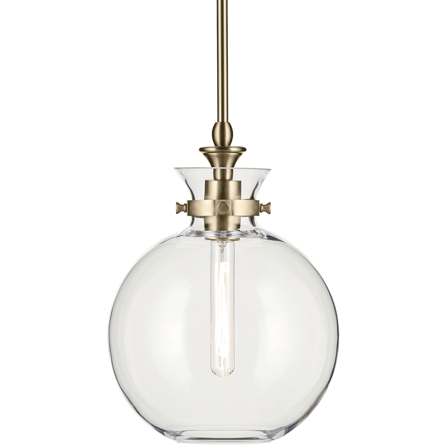 Laria 1 Light Champagne Bronze Pendant Ceiling Light in Clear