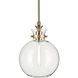 Laria 1 Light Champagne Bronze Pendant Ceiling Light in Clear