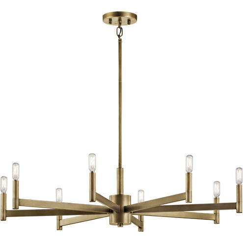 Erzo 8 Light 36 inch Natural Brass Chandelier 1 Tier Large Ceiling Light, 1 Tier Large