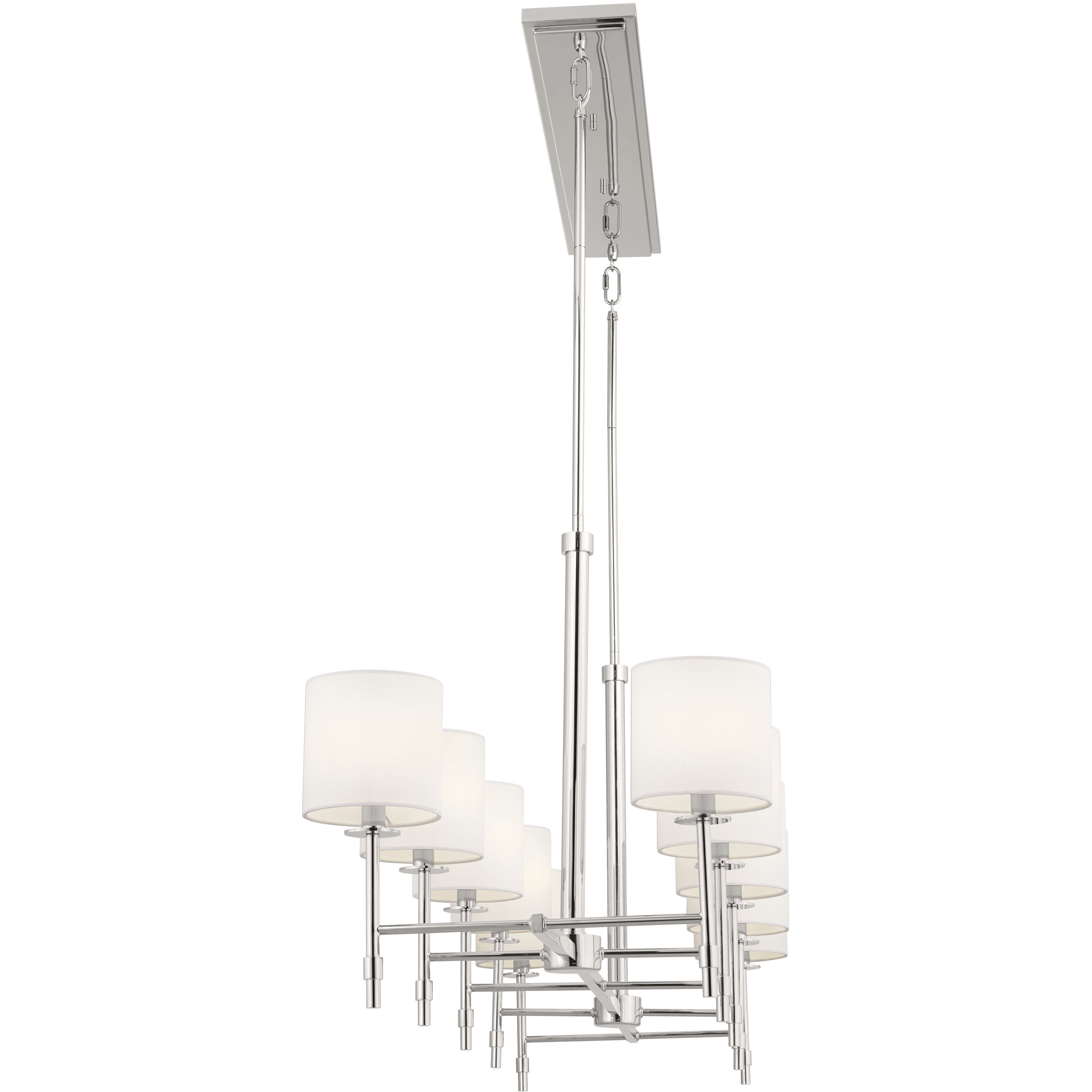 Ali 10 Light 17 inch Polished Nickel Chandelier Linear Ceiling Light