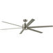 Loa 80 inch Painted Brushed Nickel with Silver Blades Ceiling Fan