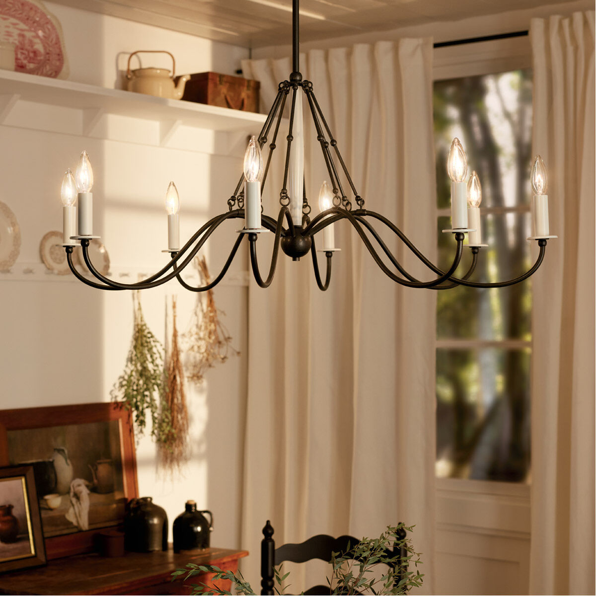 Homestead Freesia 8 Light 38 inch Anvil Iron Chandelier Ceiling Light