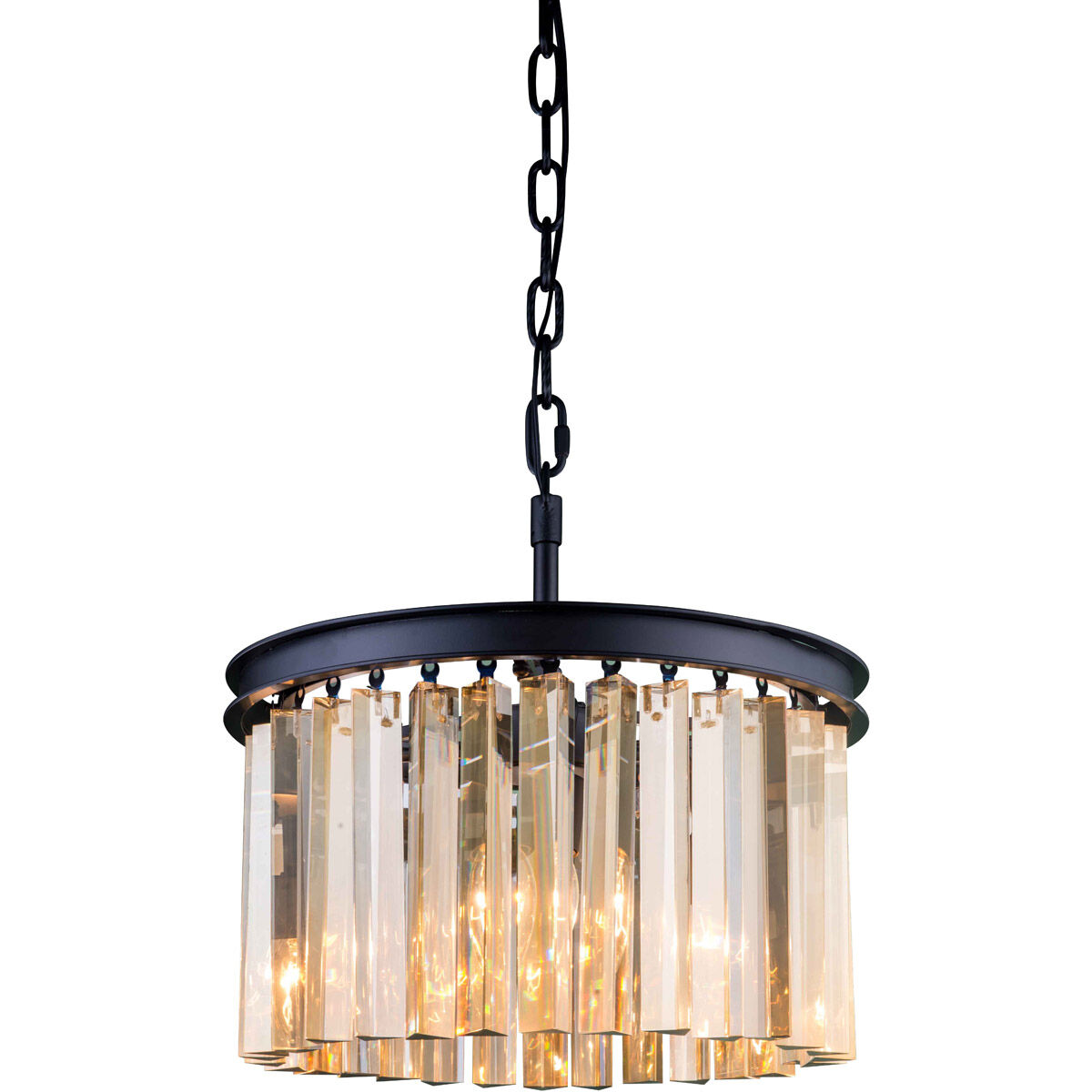 Sydney 3 Light 16 inch Matte Black Pendant Ceiling Light in Golden Teak, Urban Classic