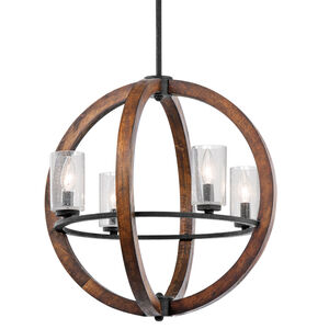 Grand Bank 4 Light 20 inch Auburn Stained Chandelier 1 Tier Small Ceiling Light, 1 Tier Small