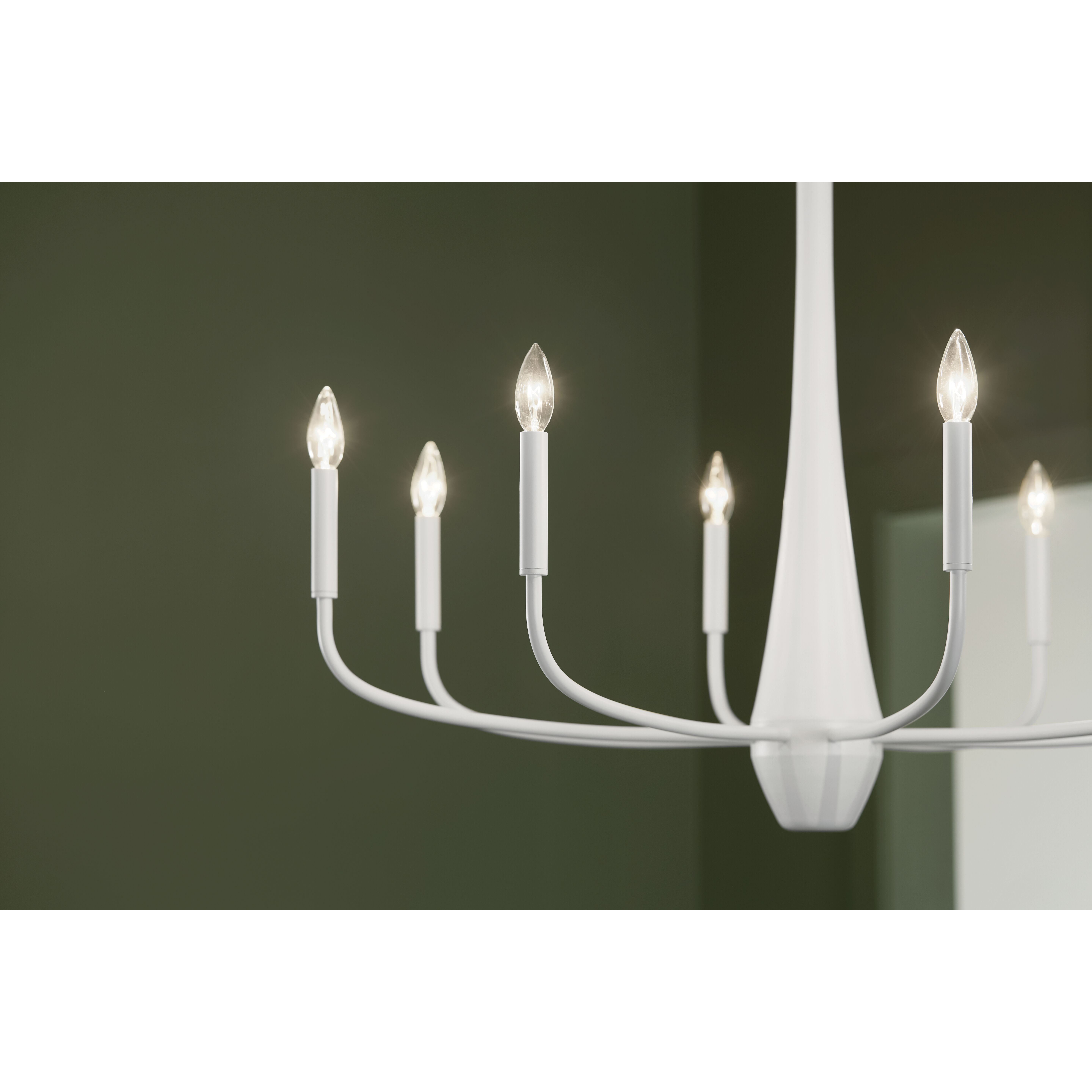 Deela LED 36 inch White Chandelier Ceiling Light