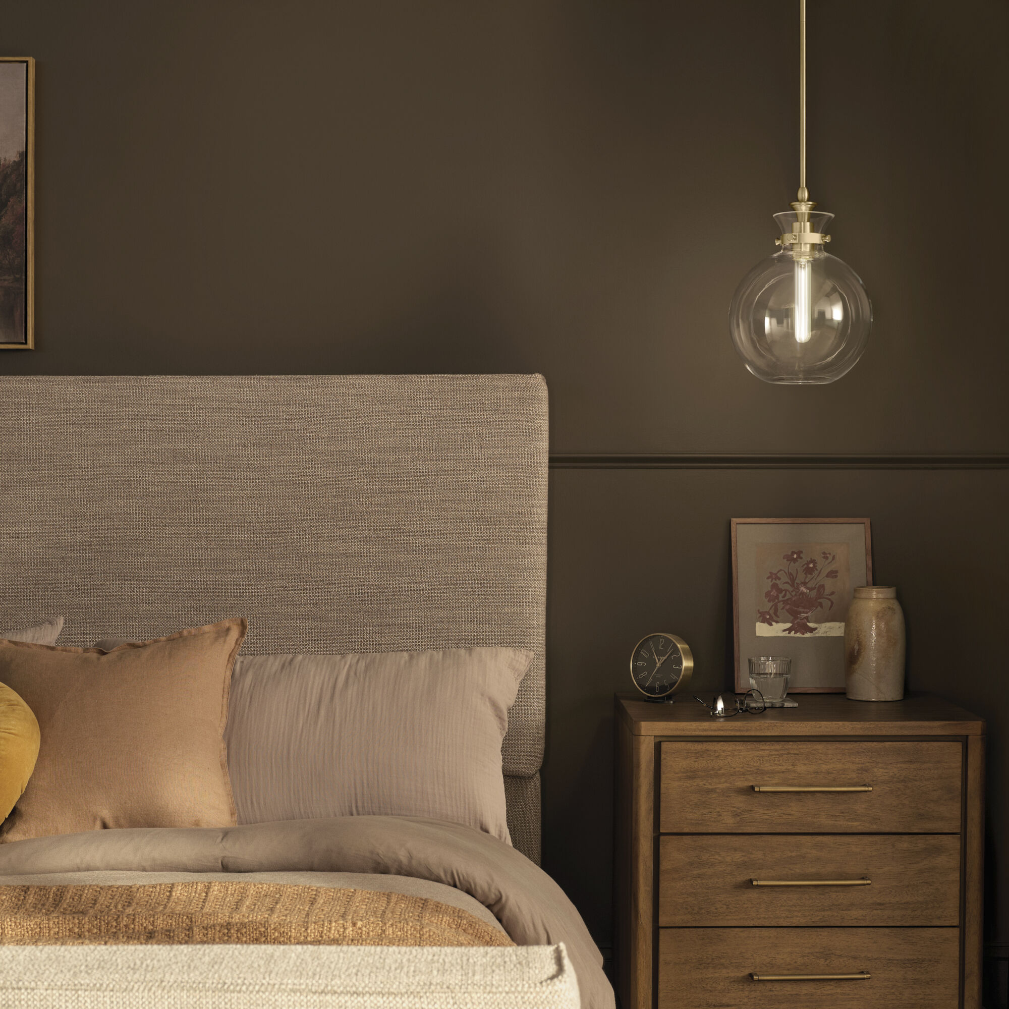 Laria 1 Light Champagne Bronze Pendant Ceiling Light in Clear