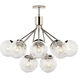 Silvarious 12 Light Polished Nickel Chandelier/Semi Flush Ceiling Light in Clear Crackle