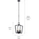 Abbotswell 4 Light 14 inch Black Pendant Ceiling Light