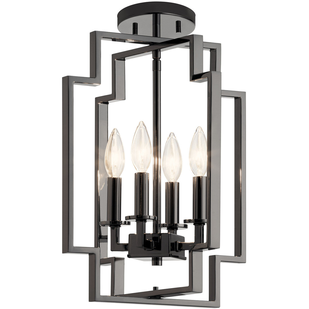 Downtown Deco 4 Light 12 inch Midnight Chrome Foyer Pendant Ceiling Light