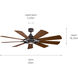 Gentry 65 inch Weathered Zinc with Wthrd Wh Wn Blades Ceiling Fan in Weathered White Walnut/Walnut