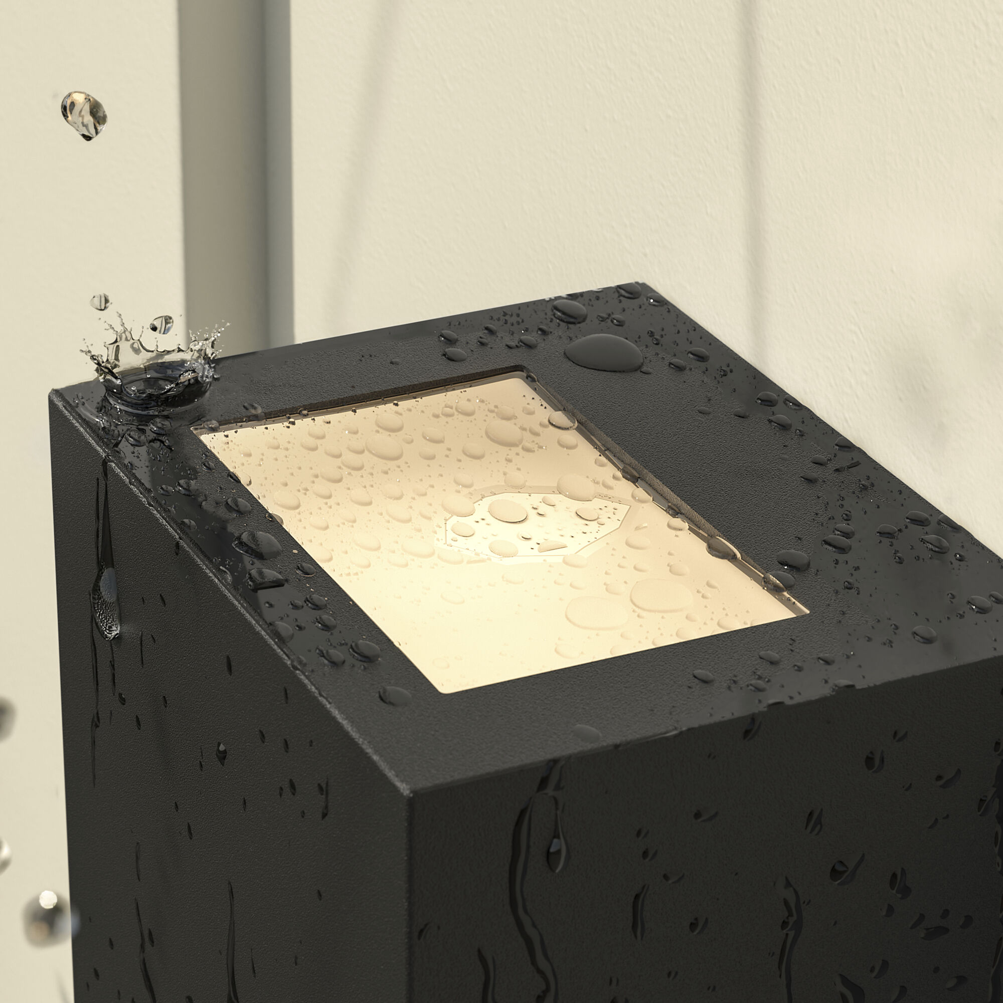 Walden LED 12 inch Textured Black Outdoor Wall, Medium