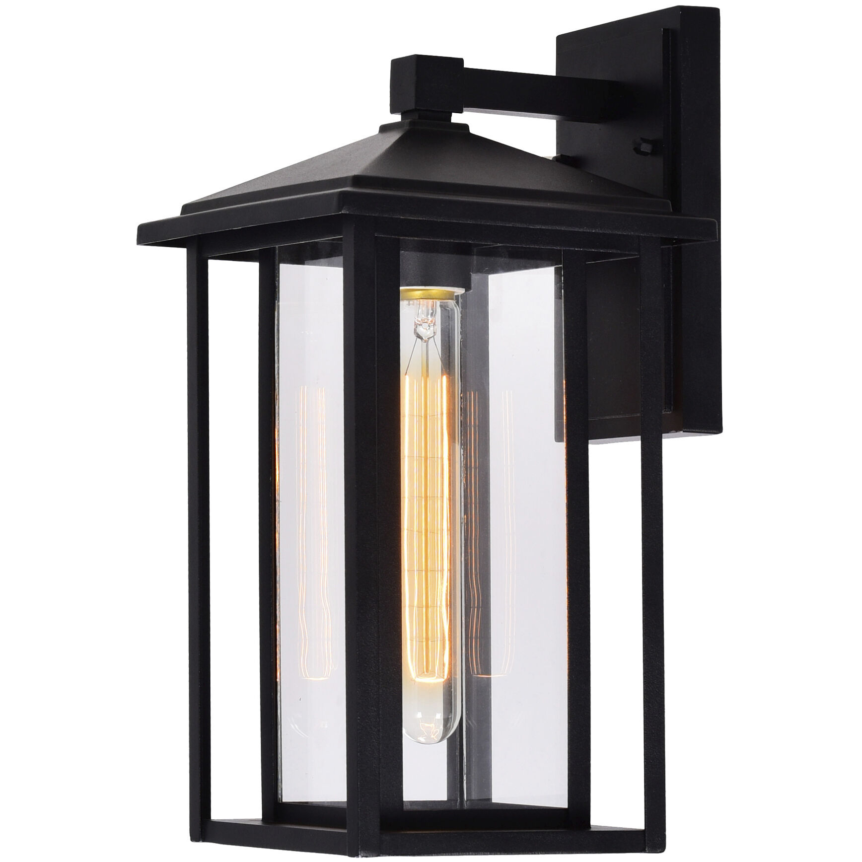 Crawford 1 Light 14.7 inch Black Outdoor Wall Light
