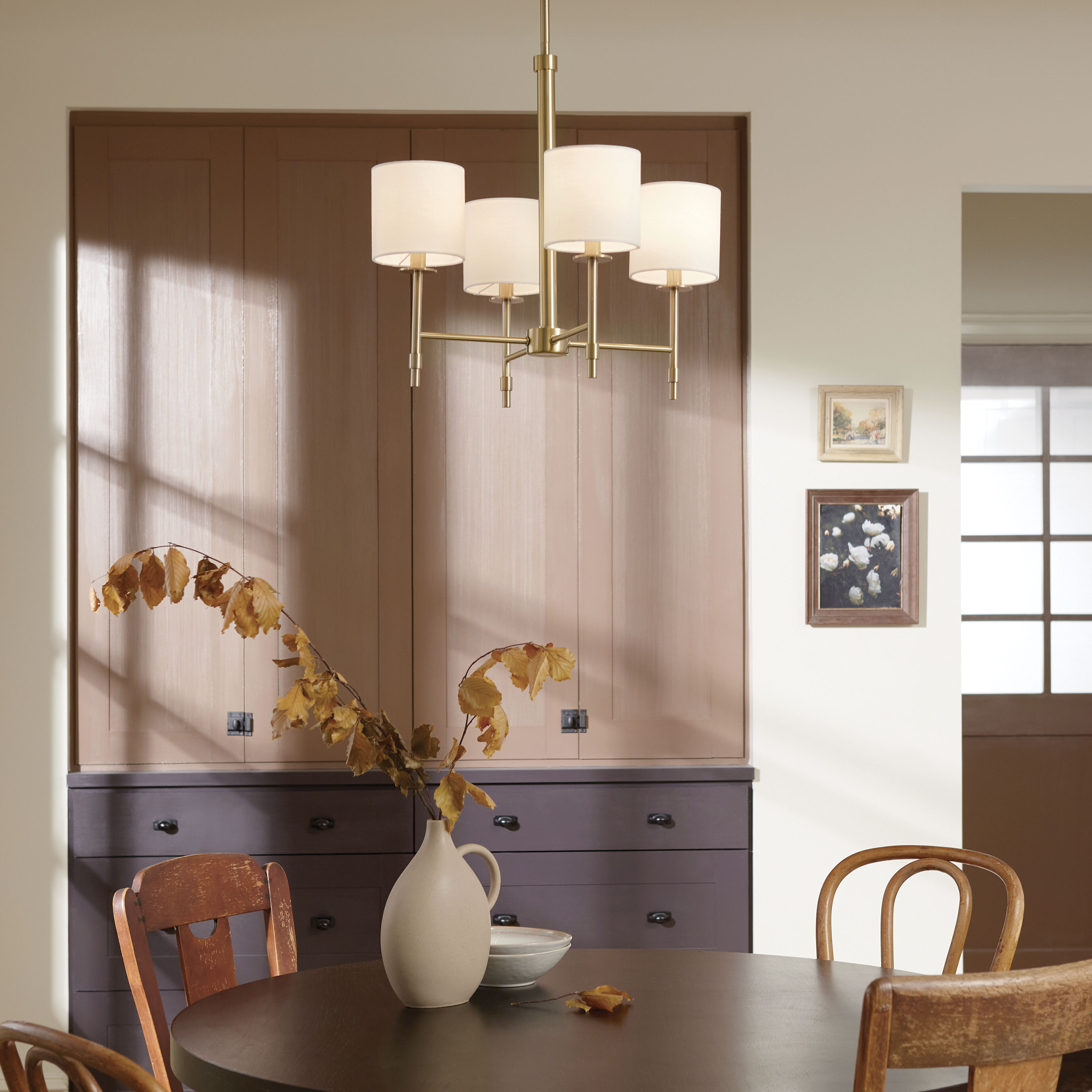 Ali 4 Light 20 inch Brushed Natural Brass Chandelier Ceiling Light