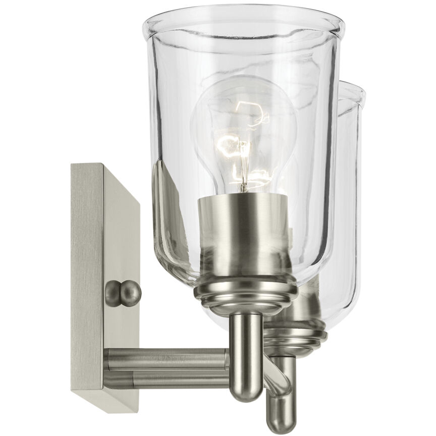Shailene 2 Light 12.5 inch Brushed Nickel Bath Light Wall Light