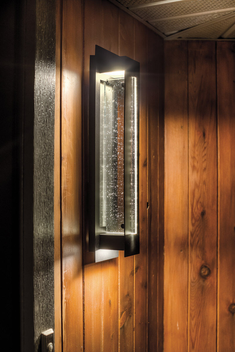 River Path LED 23 inch Textured Black Outdoor Wall, Large