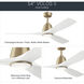 Volos II 54 inch Champagne Bronze with Matte White Blades Ceiling Fan