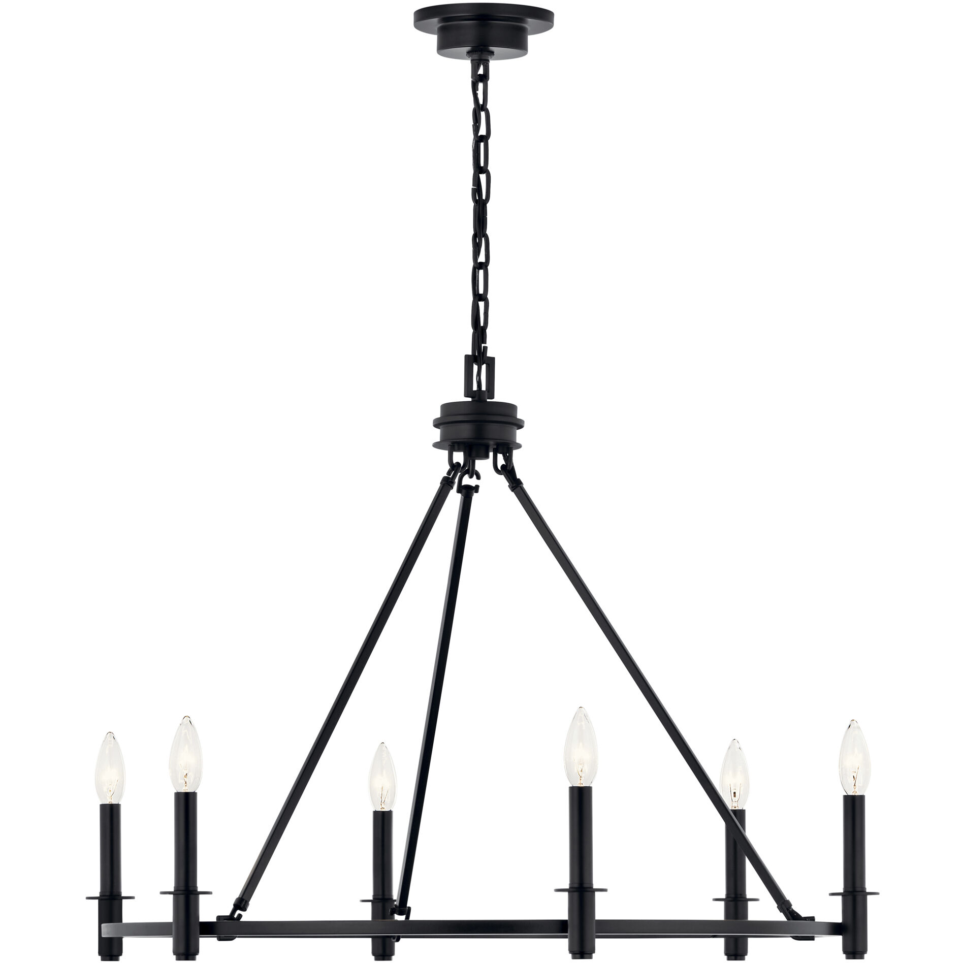 Carrick 6 Light Black Chandelier Ceiling Light, 1 Tier Small