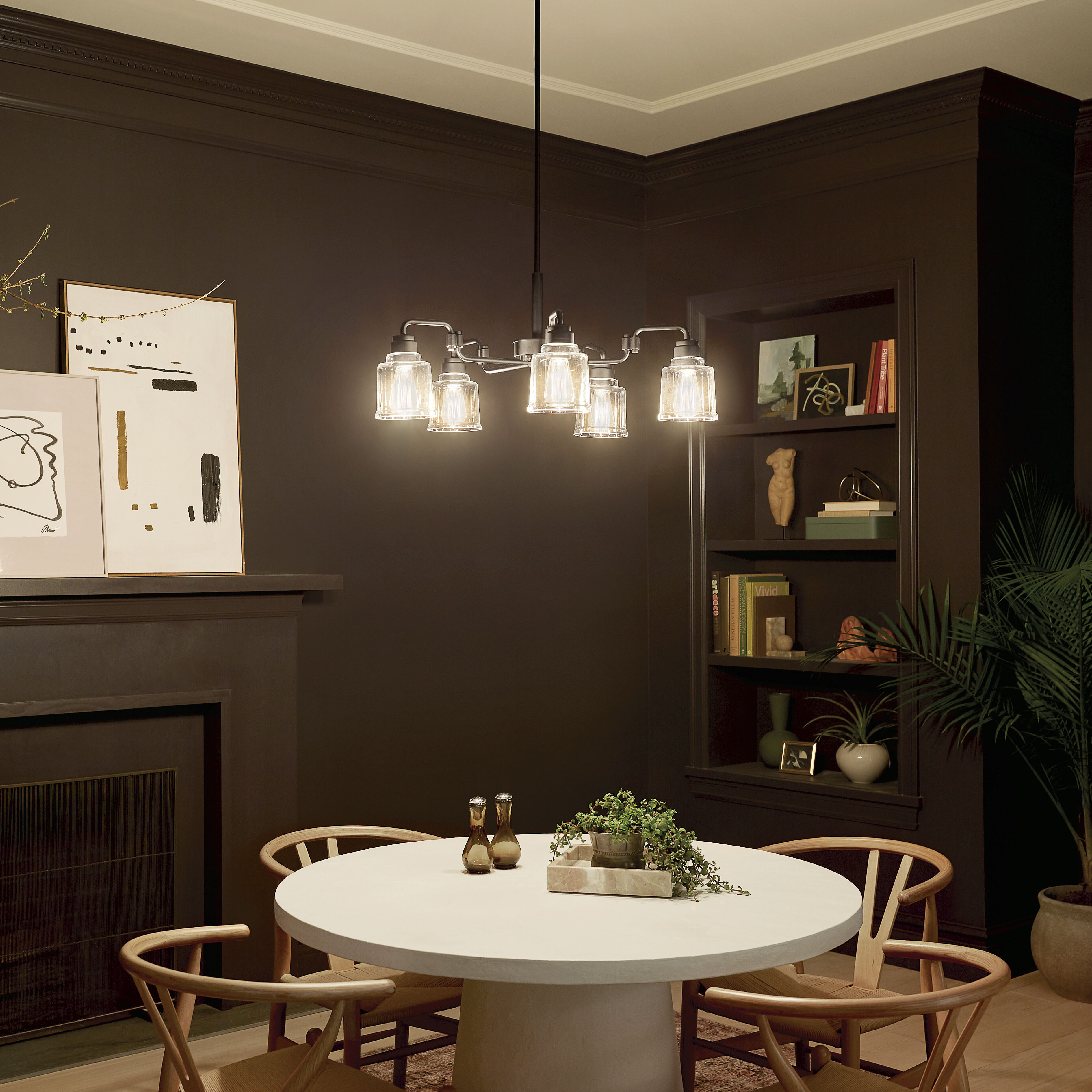 Aivian 5 Light 30 inch Black Chandelier Ceiling Light, Medium