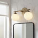 Benno 2 Light 14.75 inch Champagne Bronze Bath Bracket Wall Light, 2 Arm
