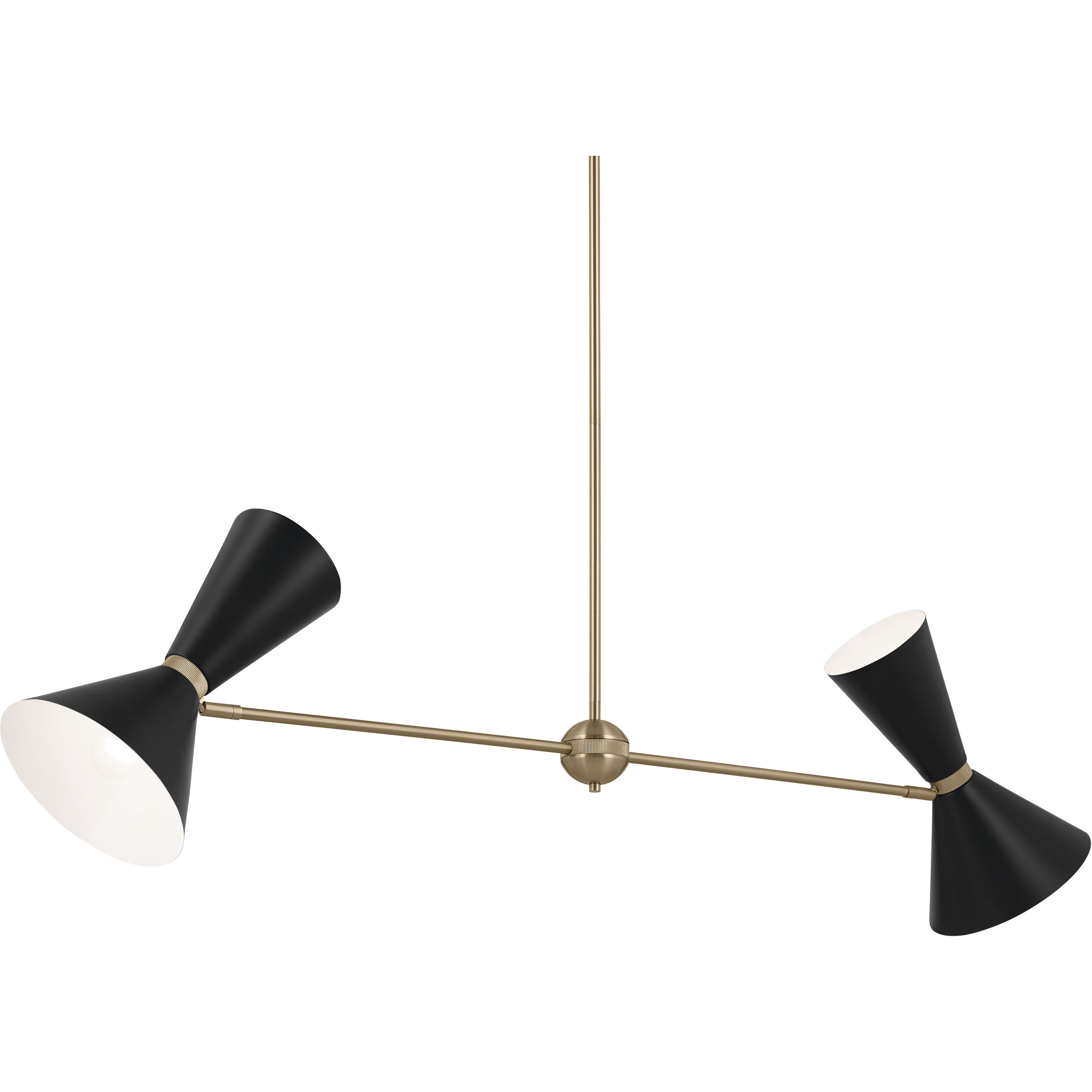 Phix LED 8.75 inch Champagne Bronze with Black Chandelier Linear Ceiling Light