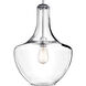 Everly 1 Light 14 inch Chrome Pendant Ceiling Light in Clear