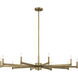 Erzo 10 Light Natural Brass Chandelier Ceiling Light, Large