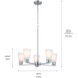 Stamos 5 Light Brushed Nickel Chandelier Ceiling Light, Medium, 1 Tier