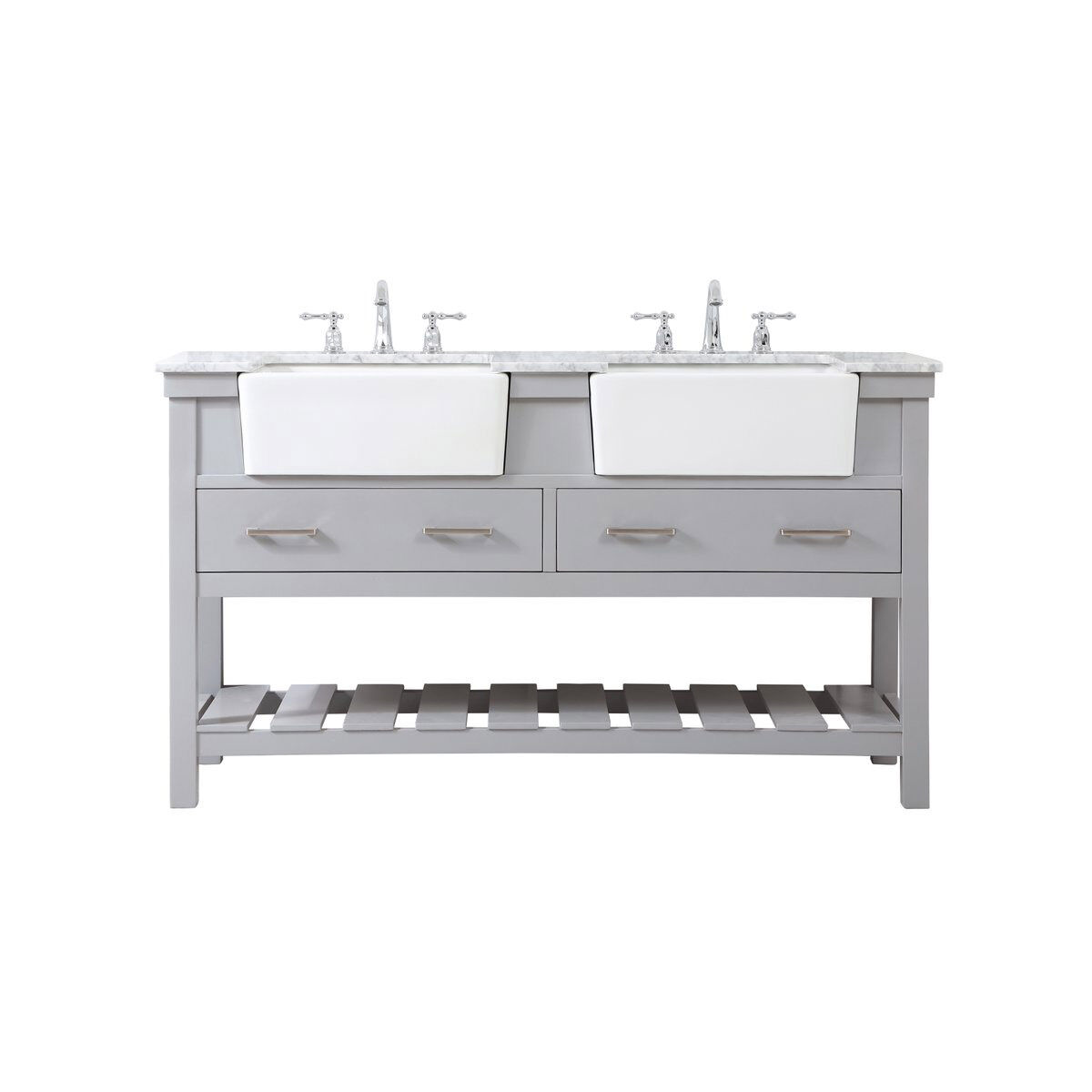 Clement 60 X 22 X 34.13 inch Grey Bathroom Vanity Cabinet