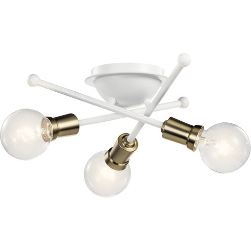 Armstrong 3 Light 15 inch White Flush Mount Light Ceiling Light