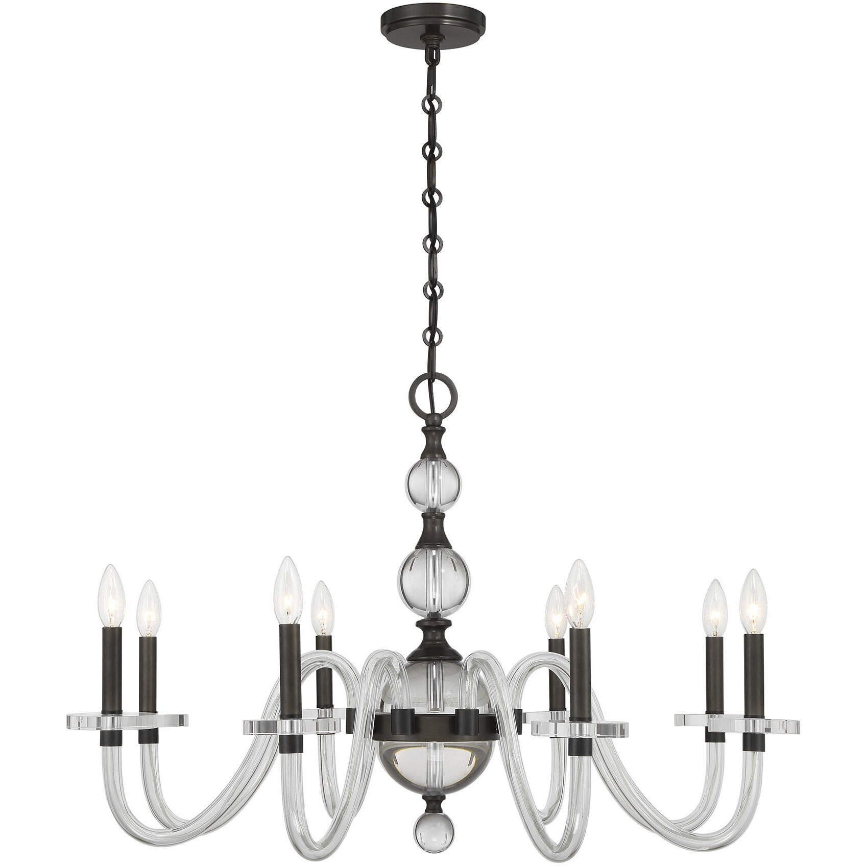 Aragon 8 Light 34 inch Mediterranean Bronze Chandelier Ceiling Light