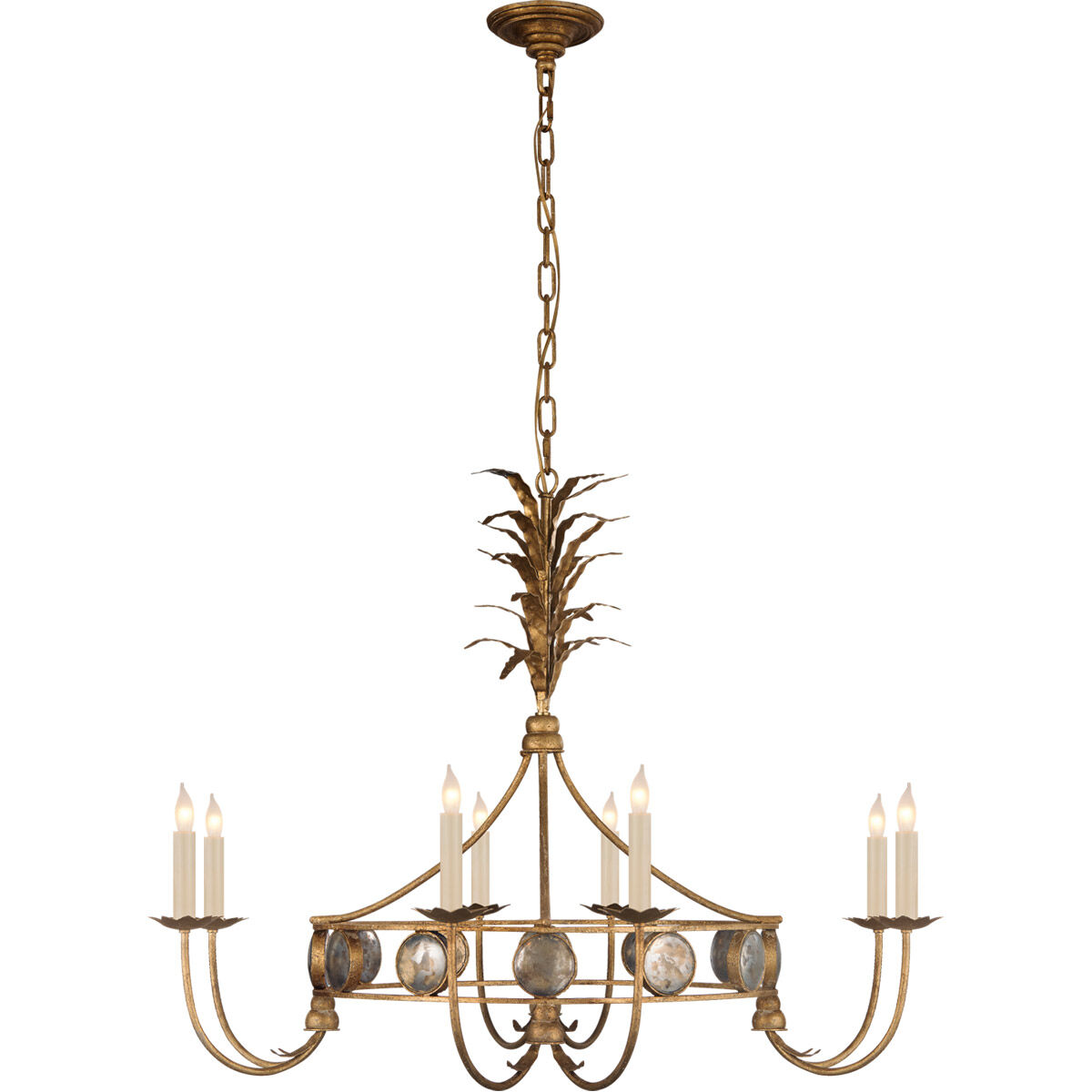 Chapman & Myers Gramercy 8 Light 36 inch Gilded Iron Ring Chandelier Ceiling Light, Medium