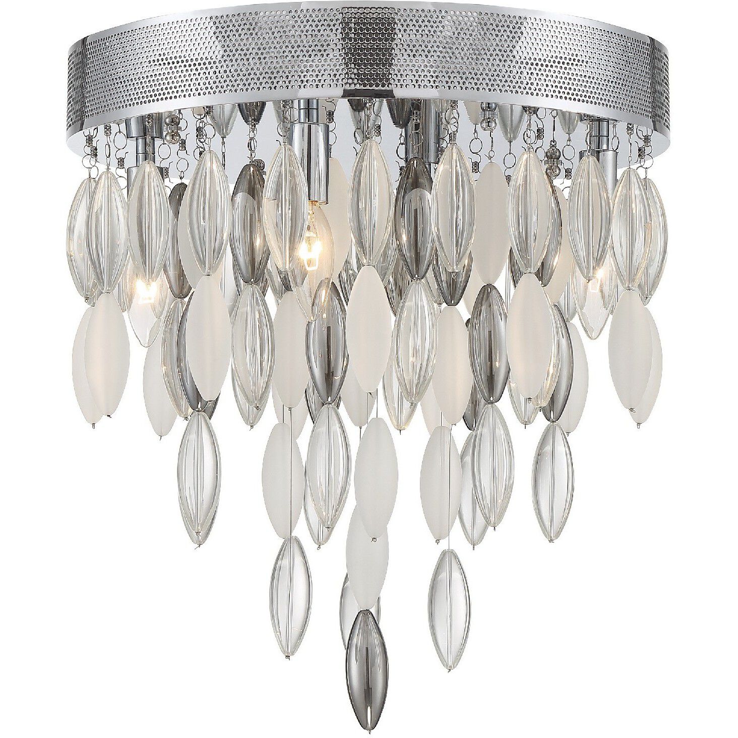 Hudson 4 Light 16 inch Polished Chrome Flush Ceiling Light