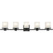 Tully 5 Light 40.25 inch Black Bath Bracket Wall Light, 5 Arm or More