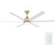 Solen 65 inch Champagne Bronze with Matte White Blades Ceiling Fan