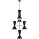 Phix LED 22.5 inch Champagne Bronze with Black Foyer Chandelier Ceiling Light