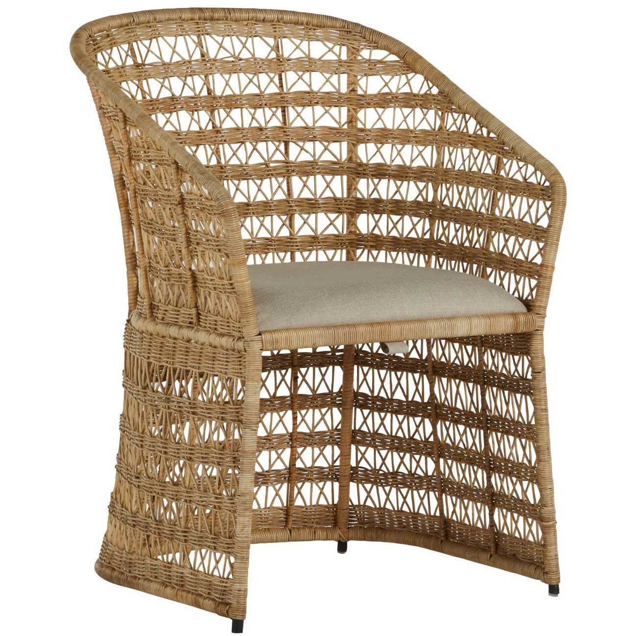 Libby Natural Rattan / Dark Grey Metal / Vienna Custard Dining Chair
