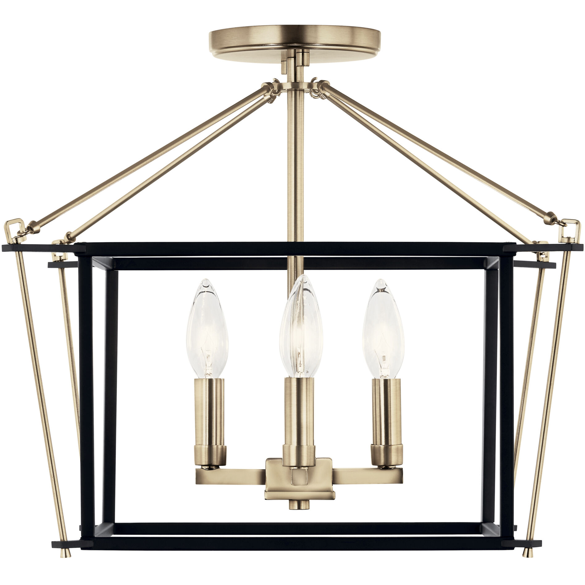 Eisley 4 Light 16 inch Champagne Bronze Semi Flush Light Ceiling Light