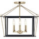 Eisley 4 Light 16 inch Champagne Bronze Semi Flush Light Ceiling Light