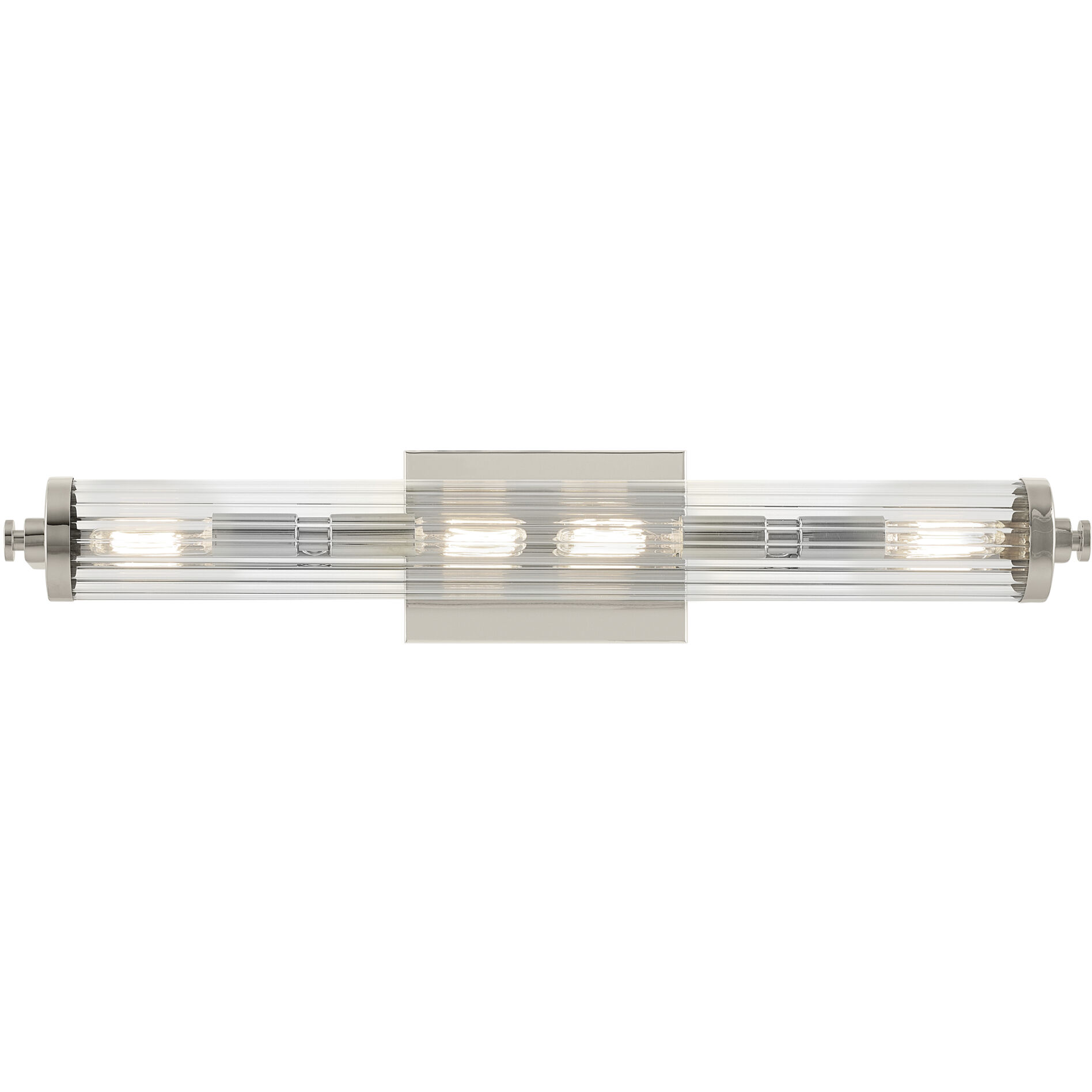 Azores 4 Light 25 inch Polished Nickel Linear Bath Wall Light, Medium