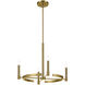 Tolani 4 Light Brushed Natural Brass Chandelier Ceiling Light