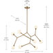 Cassius 8 Light 26.5 inch Champagne Bronze Chandelier Ceiling Light, Convertible