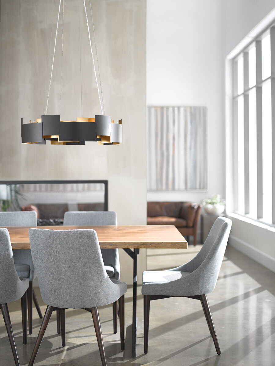 Moderne LED 27 inch Olde Bronze Chandelier Round Pendant Ceiling Light in 2700K