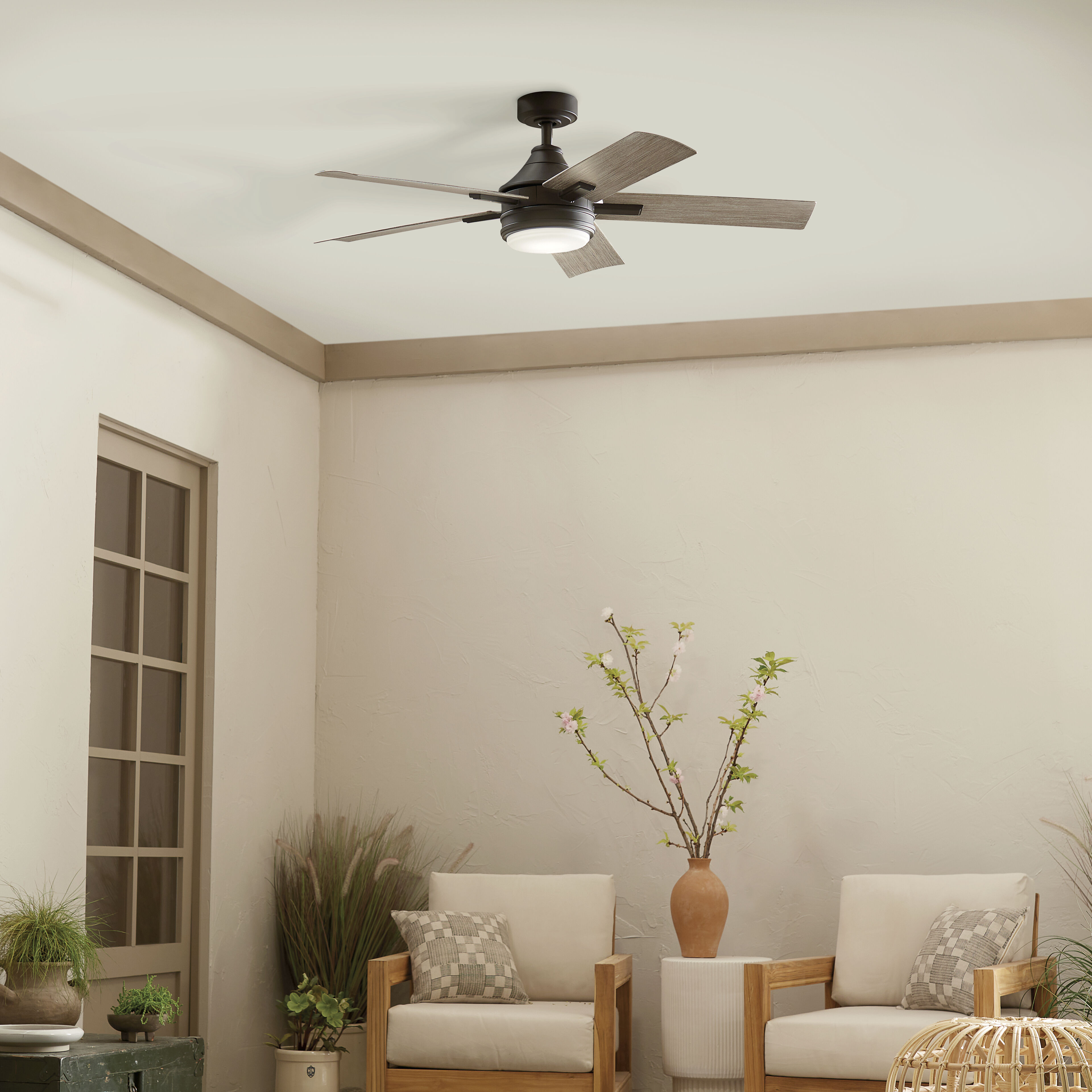 Tide 52 inch Olde Bronze with Weathered Medium Oak Blades Ceiling Fan